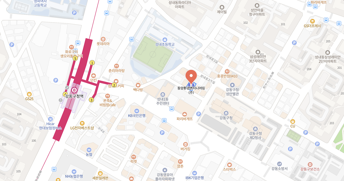 동양환경엔지니어링 위치 - 서울 강동구 성내로3길 16-9